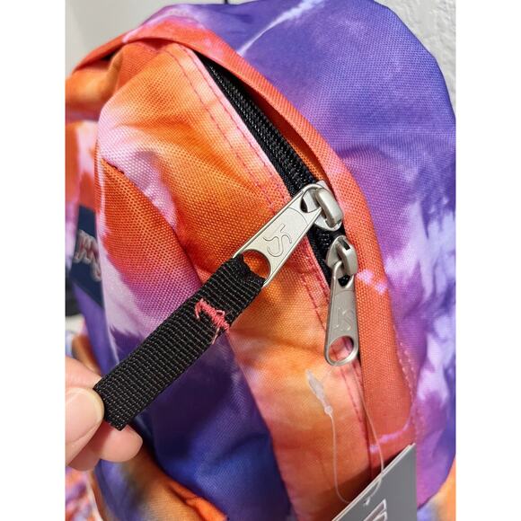 NWT JANSPORT Tie-Dye Superbreak School Backpack Pink Purple Orange Padded - Picture 5 of 10